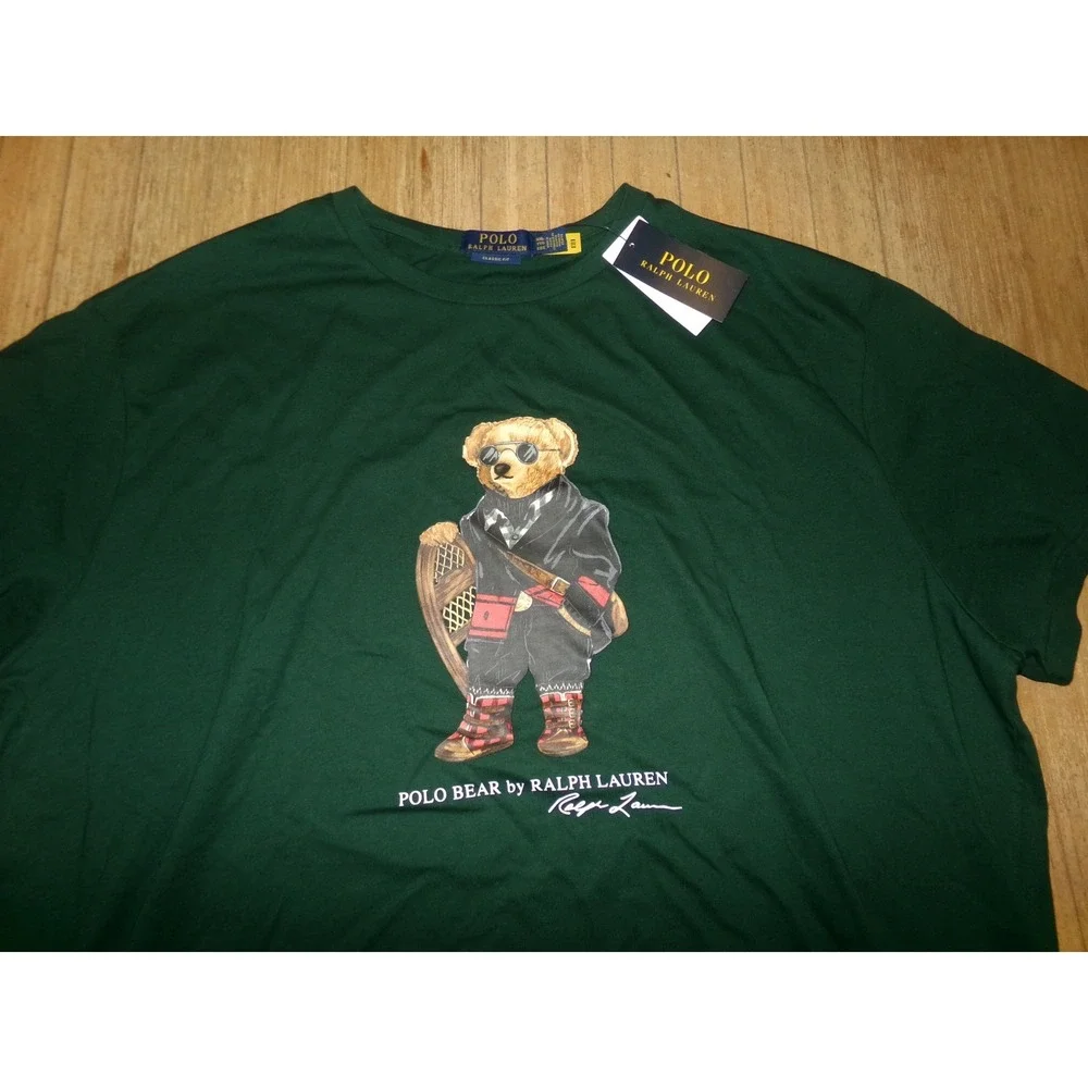 Polo Ralph Lauren Mens XXL Singature Bear Snowshoe T-Shirt Green NWT